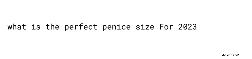 What Is The Perfect Penice Size - EPengembangan