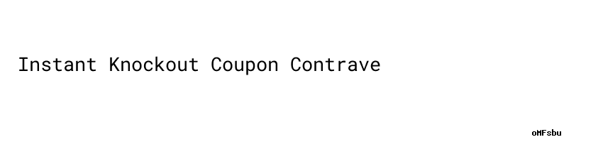 Instant Knockout Coupon Contrave - Green Energy Oilfield Services